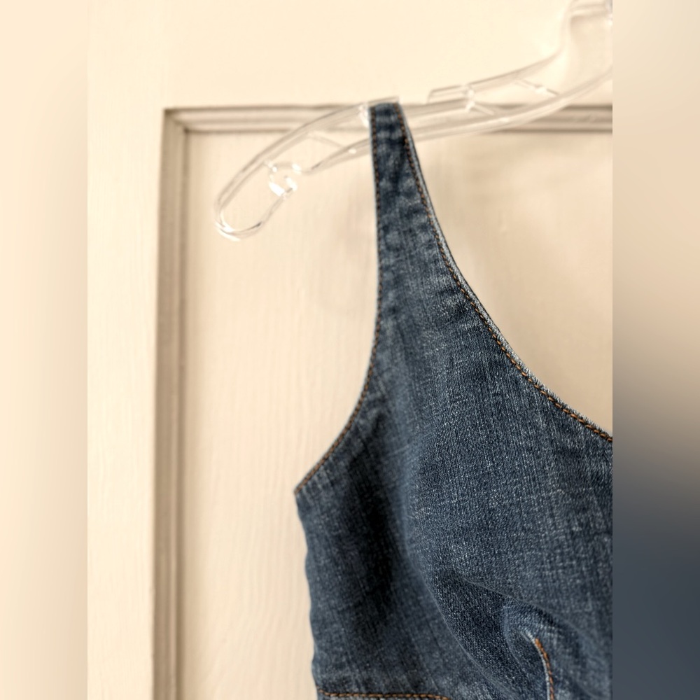 Anthropologie | Maeve Dark Blue Denim Corset Top - Sz 6 - Picture 4 of 8